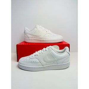 7 Women’s Nike Court Vision Low Triple White Sneakers CD5434-100